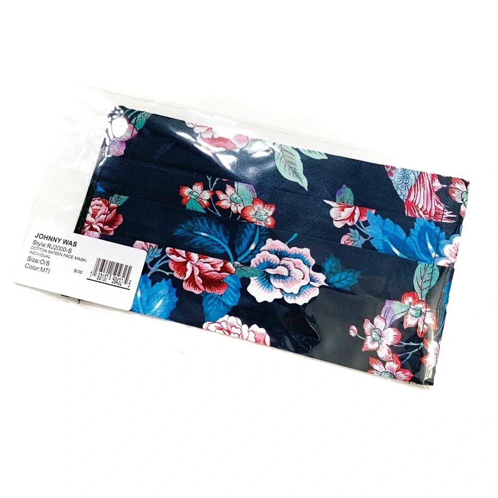 Johnny Was Mask Face Cover Dark Floral